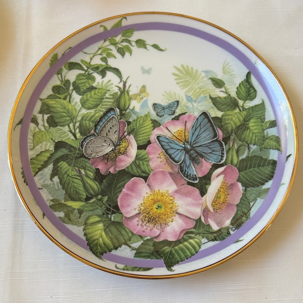 Hamilton Collection Butterfly Garden Common Blue Plate by Paul Sweany